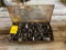 (2) Vintage organizers in metal containers