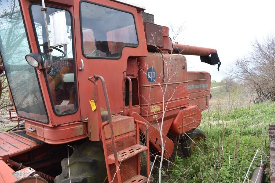 MF 510 diesel combine w/ platform, salvage