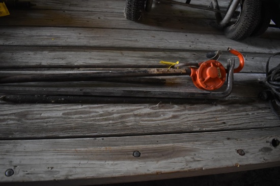 Various tools to include hand pump & crow bars