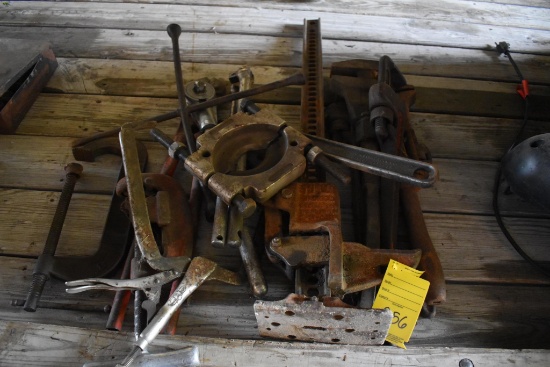 Pipe wrenches, incomplete Handy Man jack, 4-ways, etc.