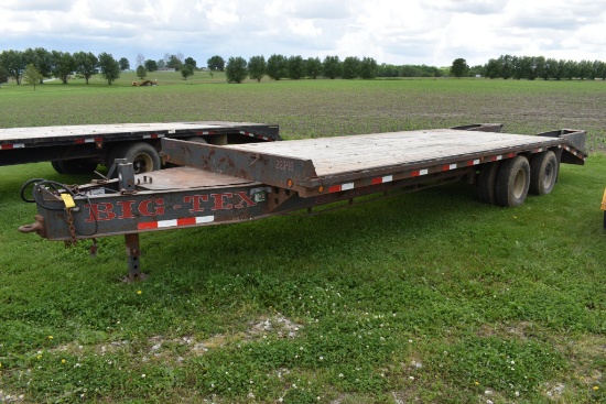 1998 BigTex 22 PH 20' pintle hitch flatbed trailer