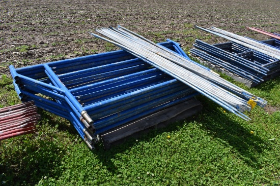 (4) sections 5'x7' base scaffolding with 8' crossmembers