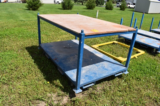 rolling steel frame table 48"x80"x44"