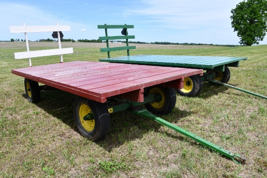 16' wooden hayrack on JD running gear