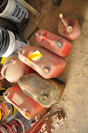Assortment of gas cans