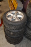 Set of (4) 5 spoke tires and rims
