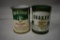 (2) Quaker oil 1lb grease cans