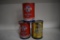 (3) Skelly 1-qt oil cans