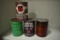 (4) automotive 1-qt oil cans