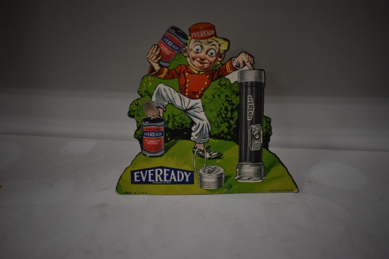 Cardboard Eveready flashlight battery advertising store display