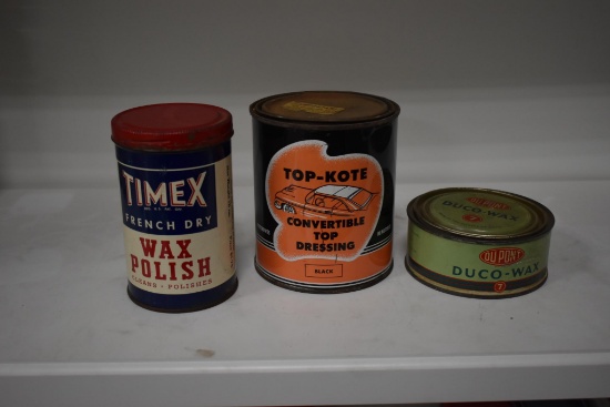 (3) automotive advertising cans