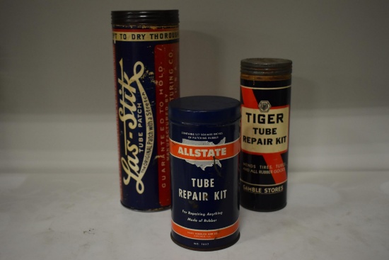 (3) tube repair advertising cans