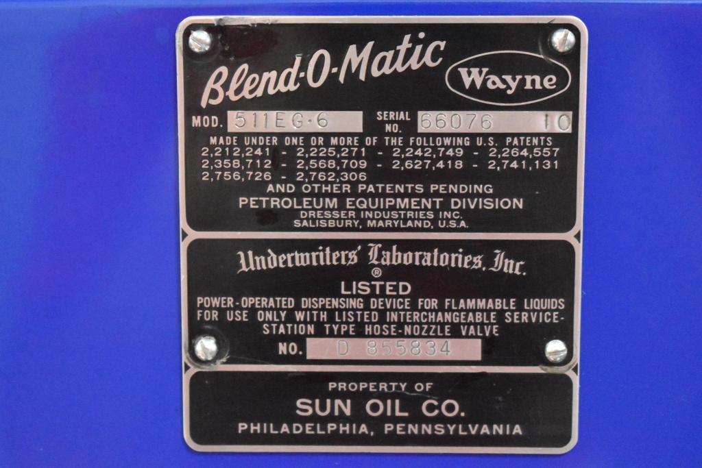 Wayne Blend-O-Matic Model 511EG-6 Sunoco gas pump | Art, Antiques &  Collectibles Collectibles | Online Auctions | Proxibid