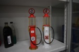 (2) Skelly gas pump banks