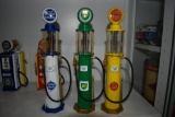 (3) collectible gas pump banks