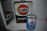 (2) Clark advertising cans