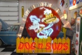 Dog n Suds neon light-up sign w/flashing outer arrow