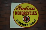 Indian Motorcycles authorized dealer metal flange sign