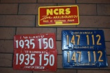 (2) sets of IL license plates and advertising plate