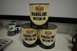 (3) Texaco Havoline 1 gal motor oil cans