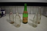 (5) glass soda bottles