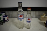 (2) Mobiloil glass bottles w/original cap