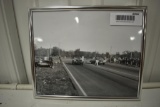 Automotive framed picture of (2) classic vehicles