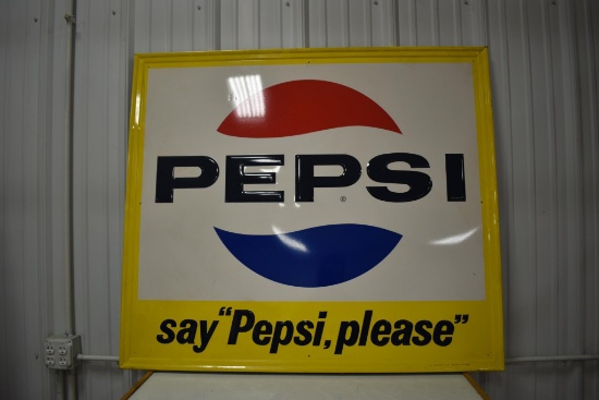 Pepsi embossed metal sign