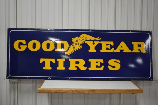 Cobalt Blue Goodyear Tires porcelain sign