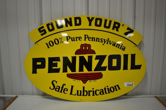 Pennzoil lubrication metal sign