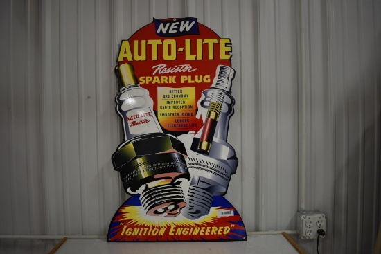 Auto-Lite spark plug display sign