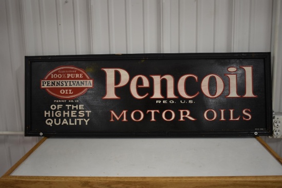 Pencoil motor oils embossed sign