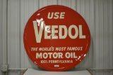Veedol embossed motor oil metal sign
