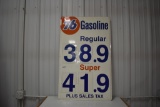 76 Gasoline metal fuel price sign