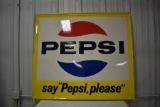 Pepsi embossed metal sign
