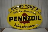 Pennzoil lubrication metal sign