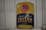 Union 76 Triton motor oil embossed sign