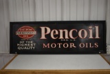 Pencoil motor oils embossed sign