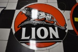 Lion porcelain sign
