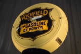 Richfield The Gasoline of Power double-sided milk glass reproduction globe