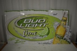 Bud Light Lime tin tacker sign