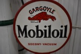 Mobiloil lollipop sign w/original cast iron base