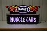 Dave's Muscle Cars neon sign