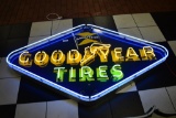Goodyear Tires porcelain neon sign