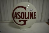Early double-sided milk glass gasoline globe