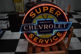 Chevrolet Super Service porcelain neon sign