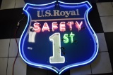 US Royal Safety First neon sign