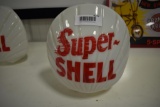 Super Shell double-sided milk glass globe