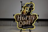 Horny Goat brewing company neon sign