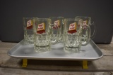 (5) glass Dog n Suds mugs